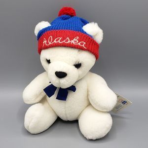Vintage 1983 Dakin Plush Polar Bear Alaska Tyler Teddy Hat Bow 8" Arctic Circle